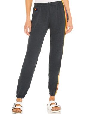 Aviator Nation 5 Stripe Sweatpant in Charcoal Size Small Women’s